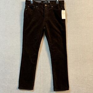 NWT Lauren Ralph Lauren Jean Women 10P Brown Mid Rise Straight Leg Corduroy Pant